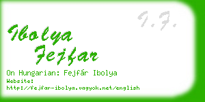 ibolya fejfar business card